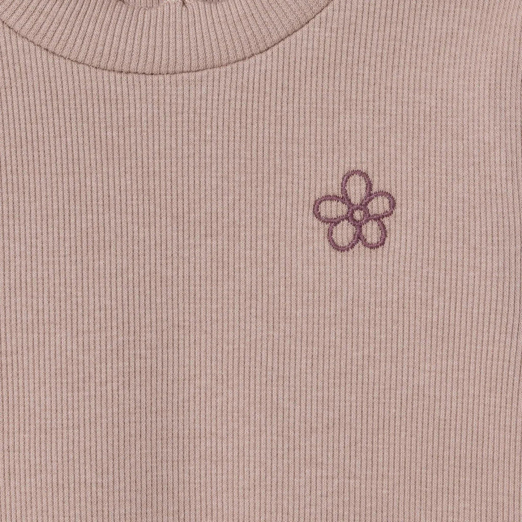 HelloBaby Frill Neck Embroidered Long Sleeve Baby T-Shirt (3-6 Months to 2-3 Years) - Brown