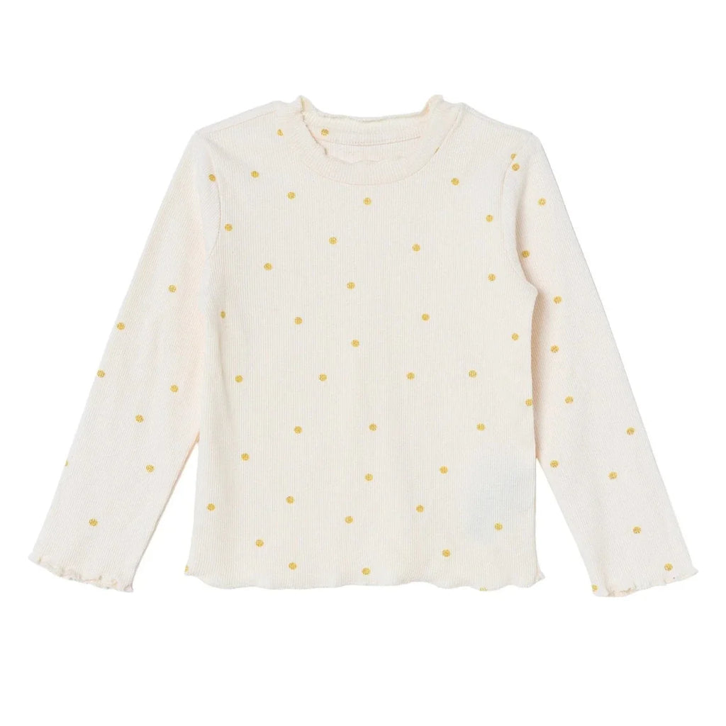 HelloBaby Polka Dot Print Long Sleeve Baby T-Shirt (3-6 Months to 2-3 Years) - Ecru Printed