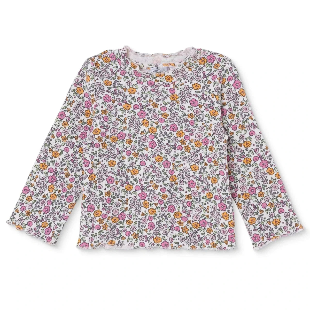 HelloBaby Floral Print Long Sleeve Baby T-Shirt (3-6 Months to 2-3 Years) - Ecru Printed
