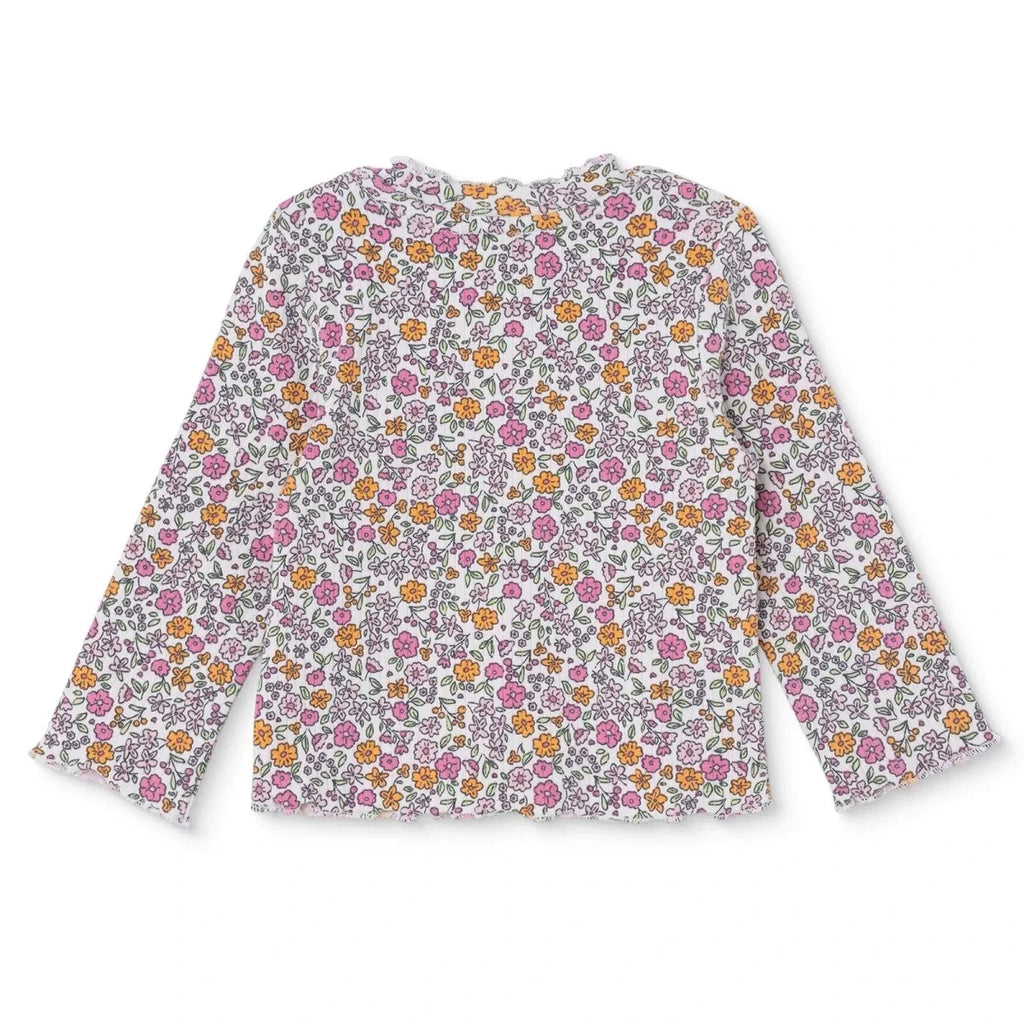 HelloBaby Floral Print Long Sleeve Baby T-Shirt (3-6 Months to 2-3 Years) - Ecru Printed