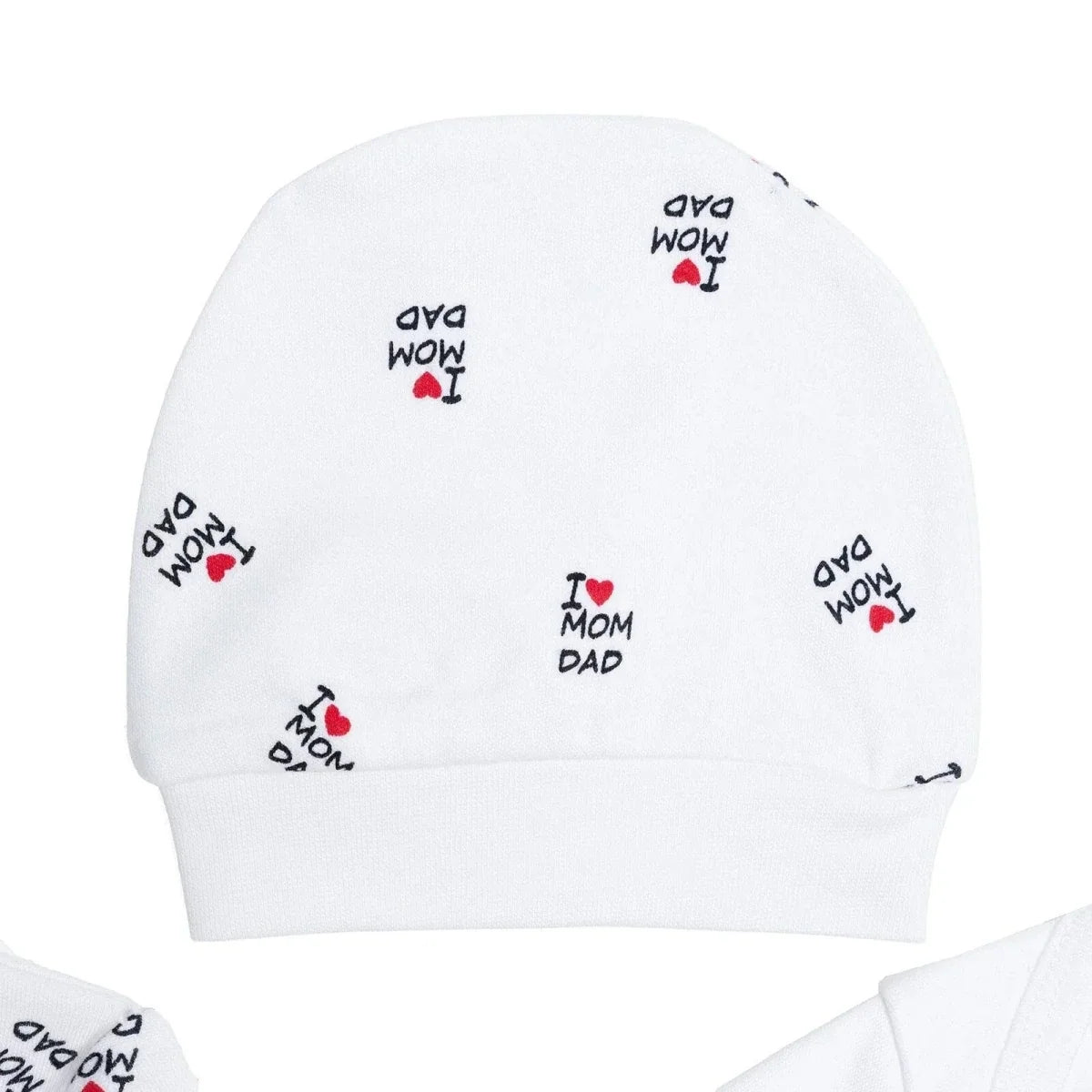 HelloBaby Slogan Print Baby Bodysuit, Hat & Footed Sleepsuit Set (Newborn to 6-9 Months) - Ecru