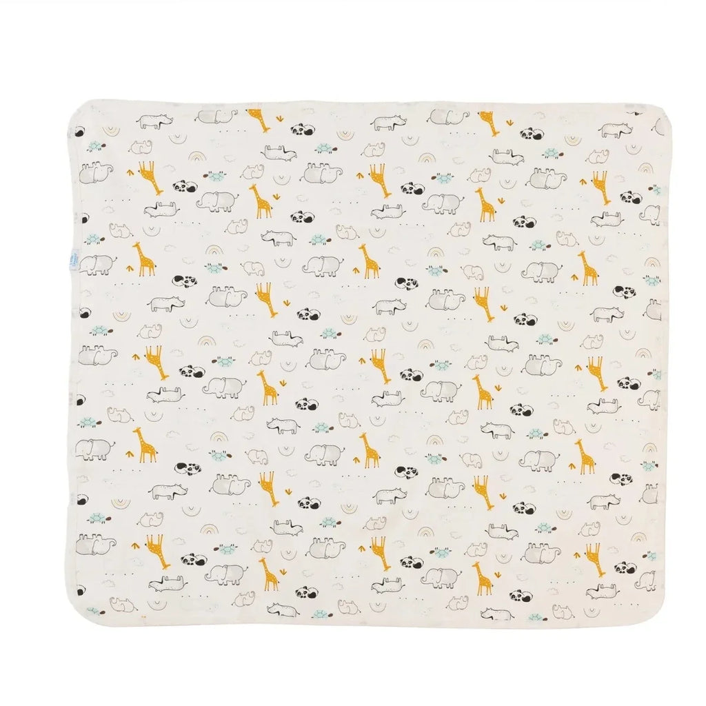 Little Dreams Animal Print Jersey Baby Blanket (80 x 90 cm) - Ecru