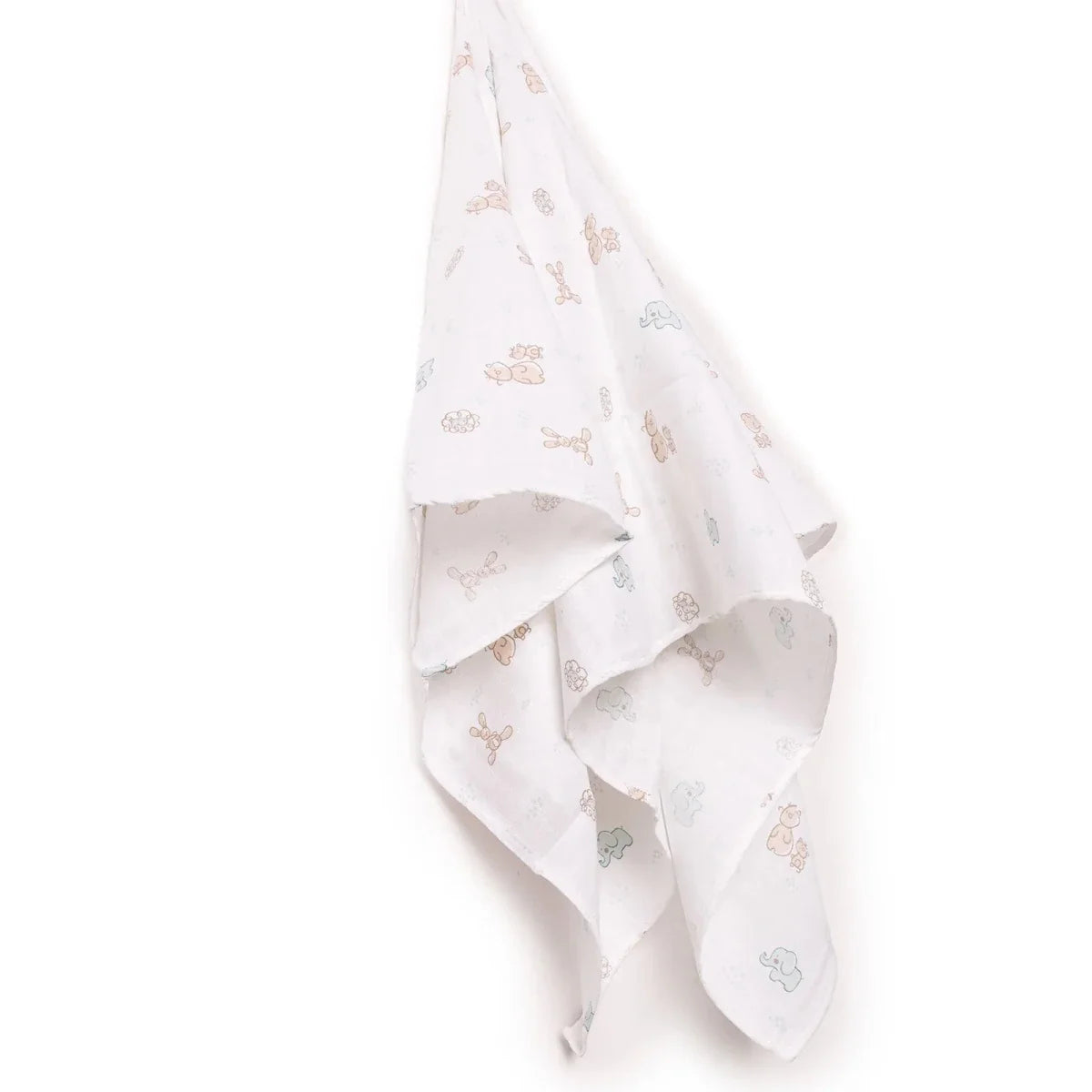 Little Dreams Animal Print Muslin Baby Blanket (100 x 110 cm) - White
