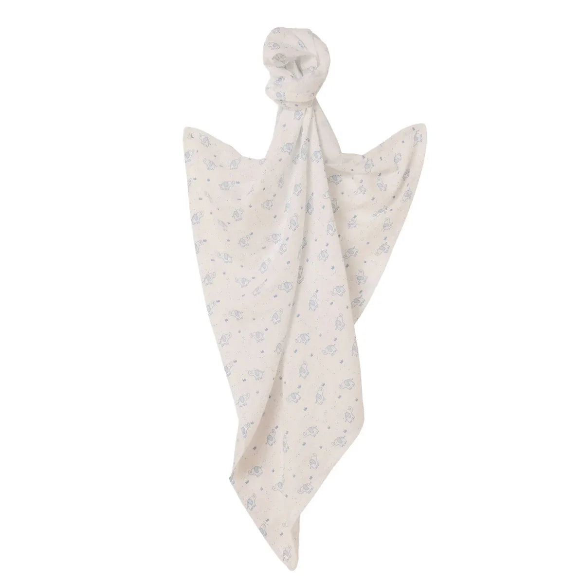 Little Dreams Elephant Print Muslin Baby Blanket (100 x 110 cm) - White