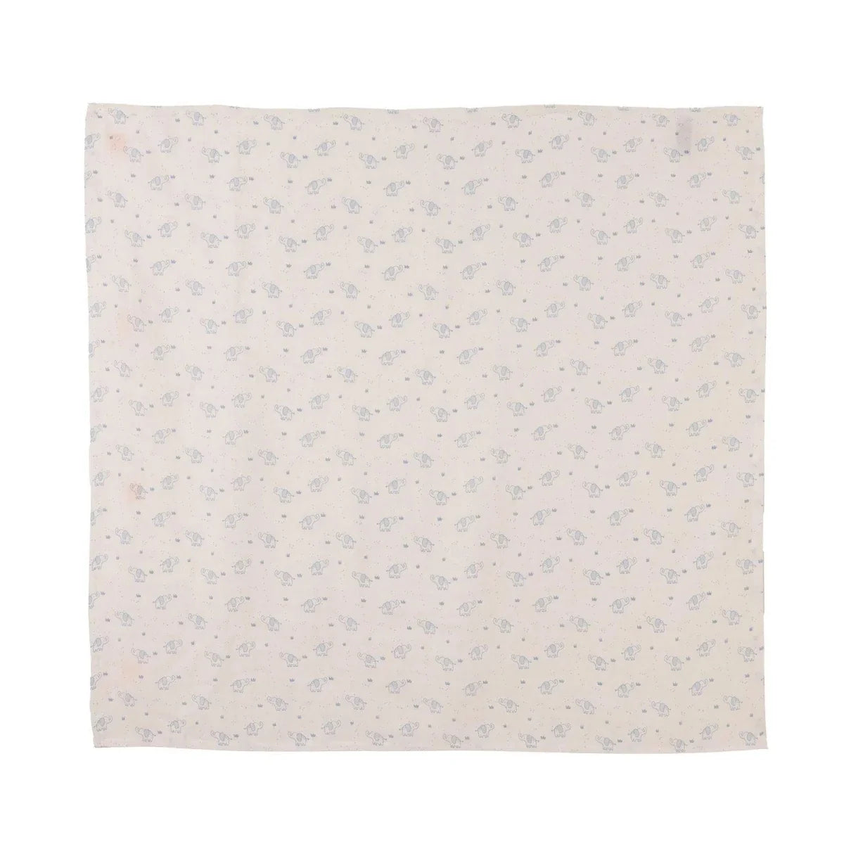 Little Dreams Elephant Print Muslin Baby Blanket (100 x 110 cm) - White