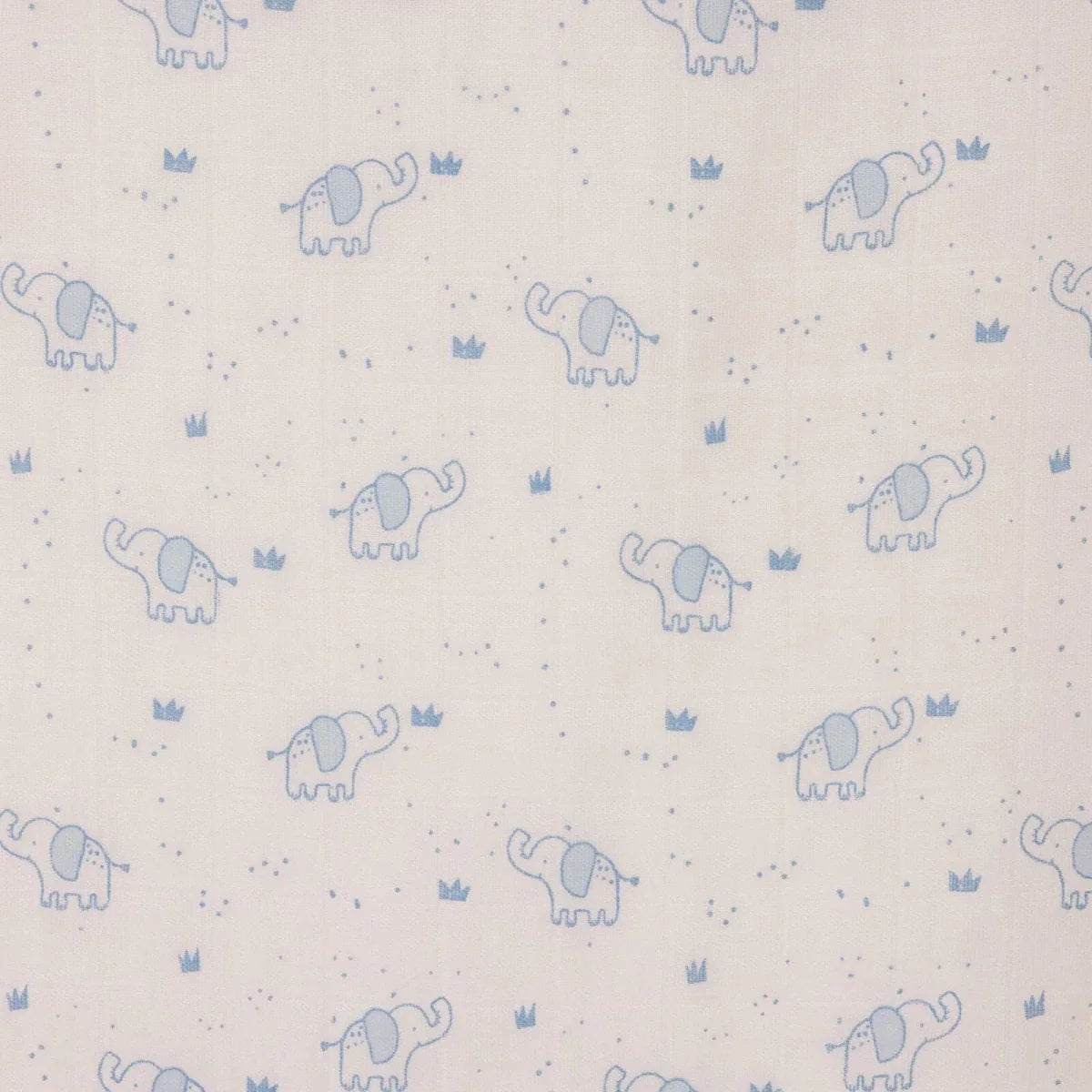 Little Dreams Elephant Print Muslin Baby Blanket (100 x 110 cm) - White
