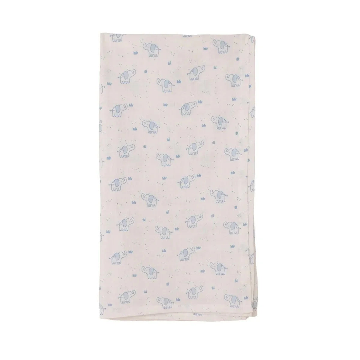 Little Dreams Elephant Print Muslin Baby Blanket (100 x 110 cm) - White