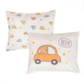 Little Dreams Vehicle Print Baby Pillowcase (35 x 45 cm) - Ecru Printed