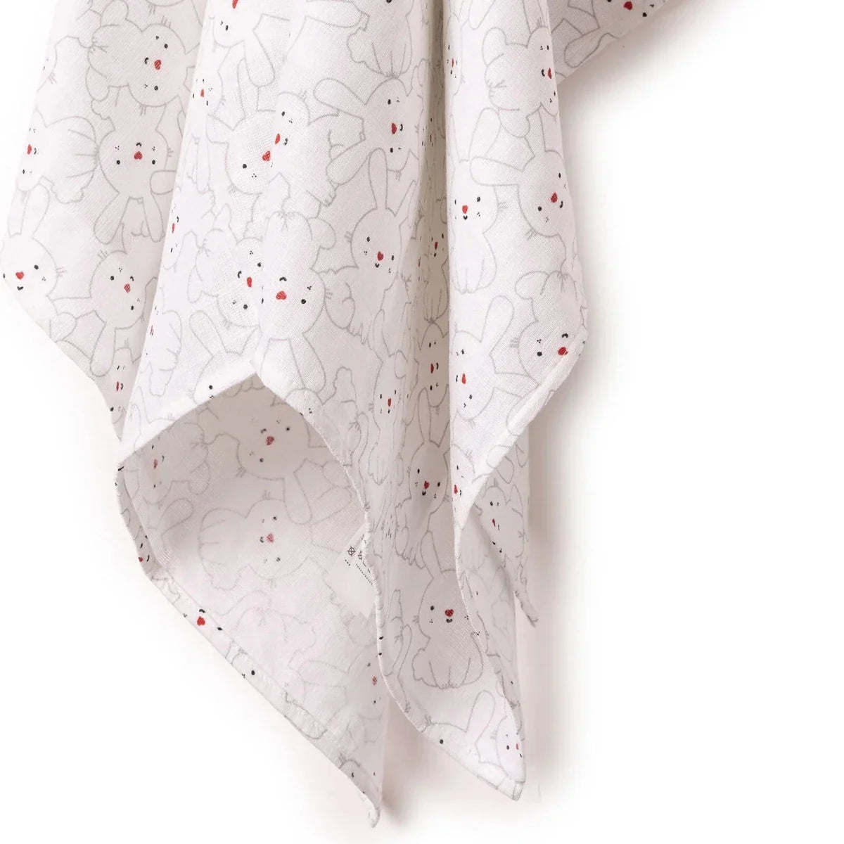 Little Dreams Bunny Print Muslin Baby Blanket (100 x 110 cm) - White