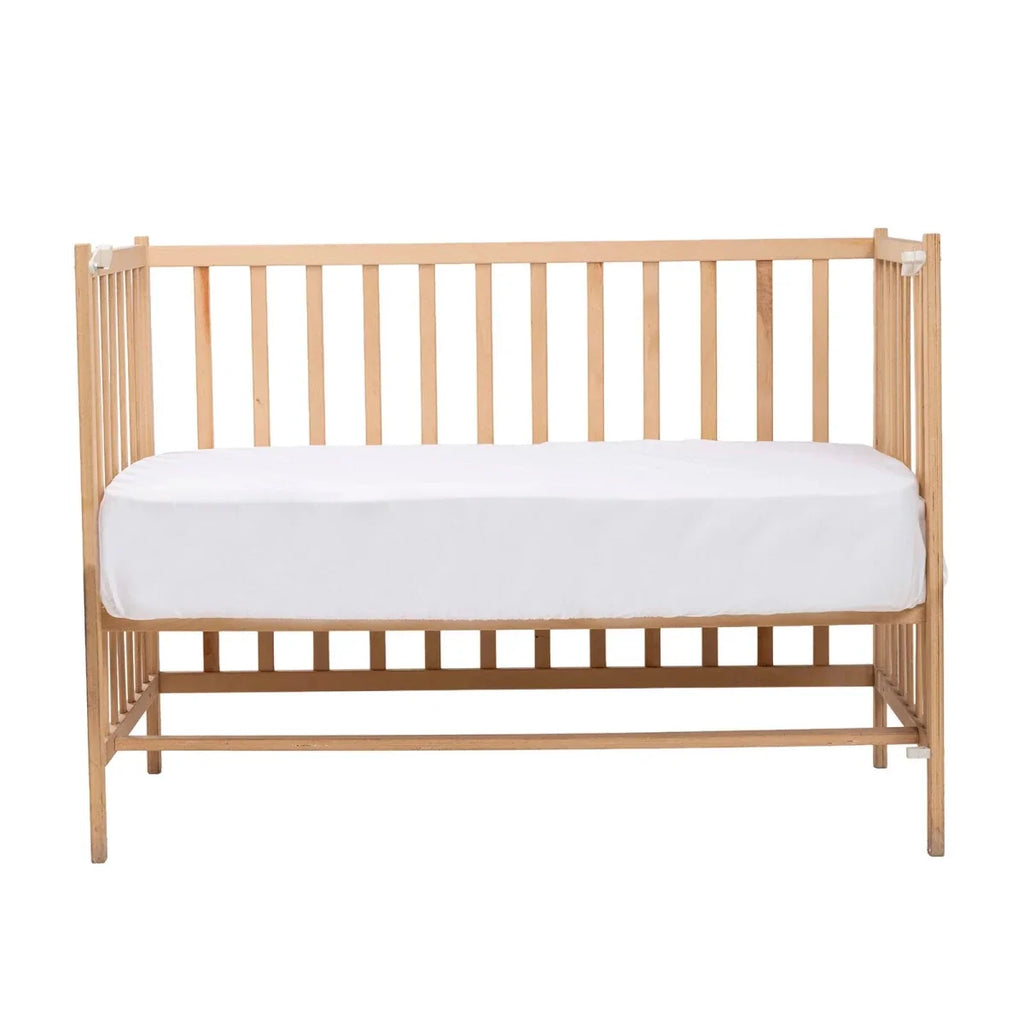 Little Dreams Plain Fitted Cot Bed Sheet (70 x 140 cm) - White