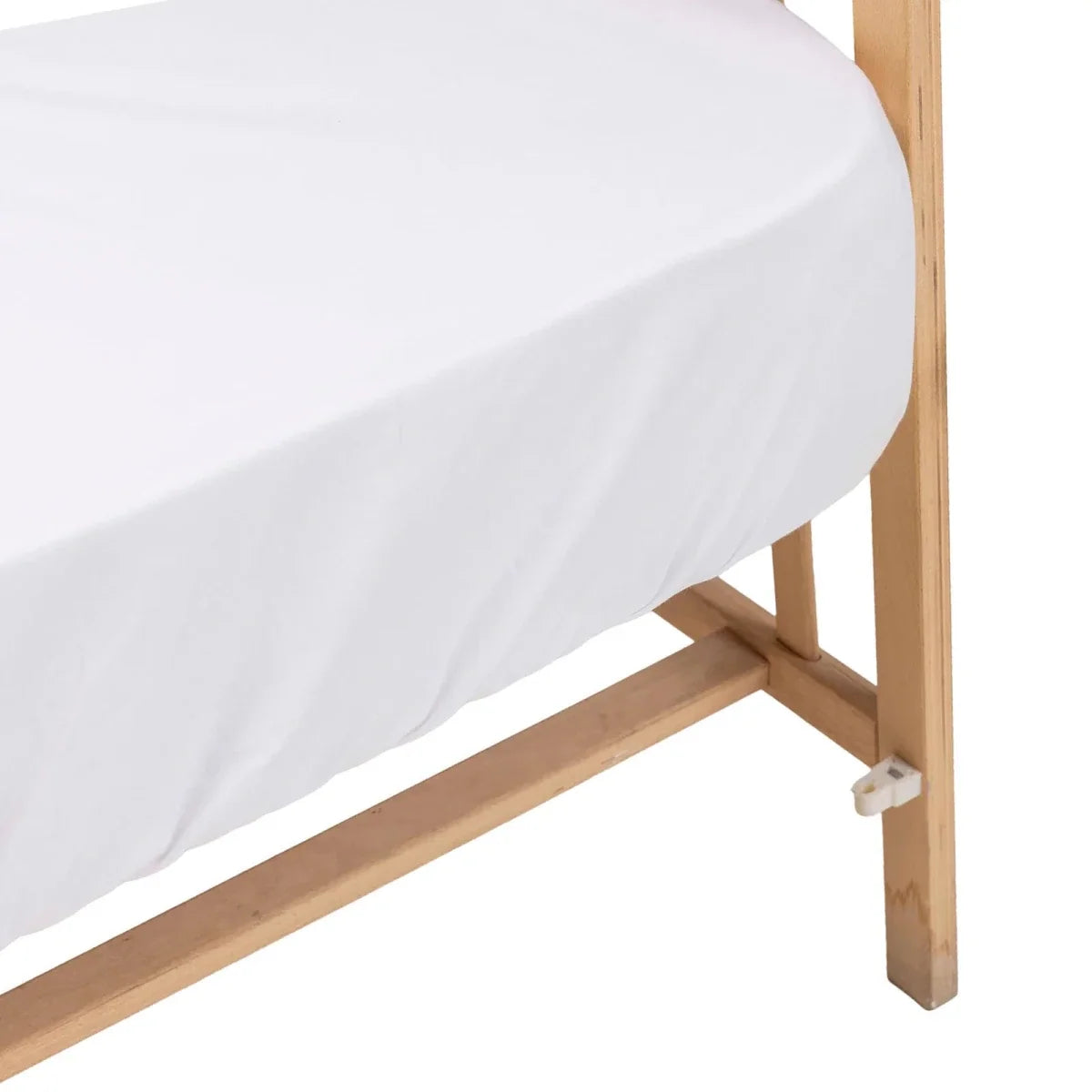 Little Dreams Plain Fitted Cot Bed Sheet (70 x 140 cm) - White