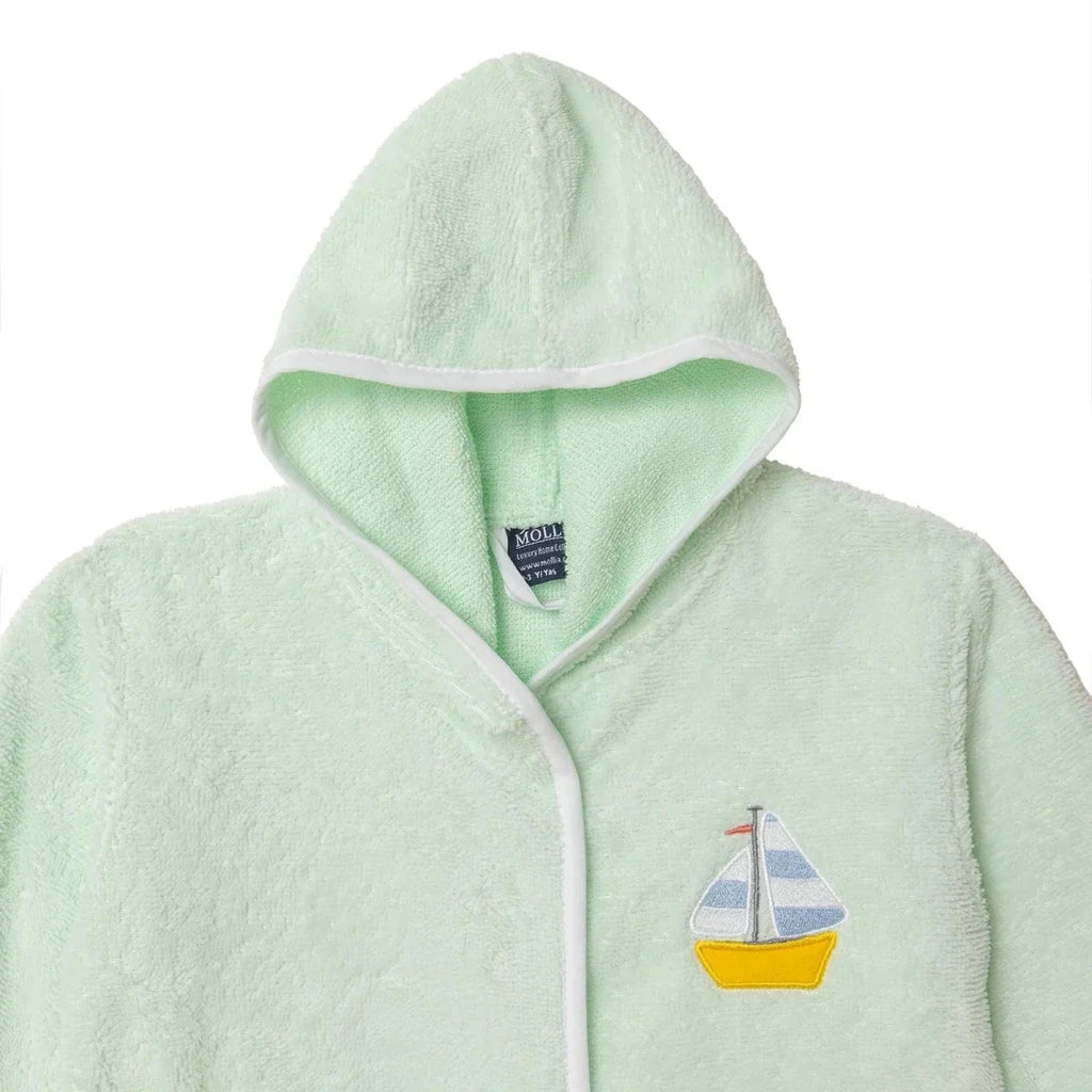 Mollia Nautical Print Hooded Baby Bathrobe (2 Years to 5 Years) - Multicolour