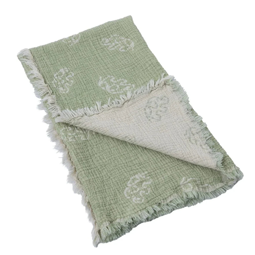 Mollia Vehicle Print Muslin Baby Blanket (80 x 100 cm) - Green