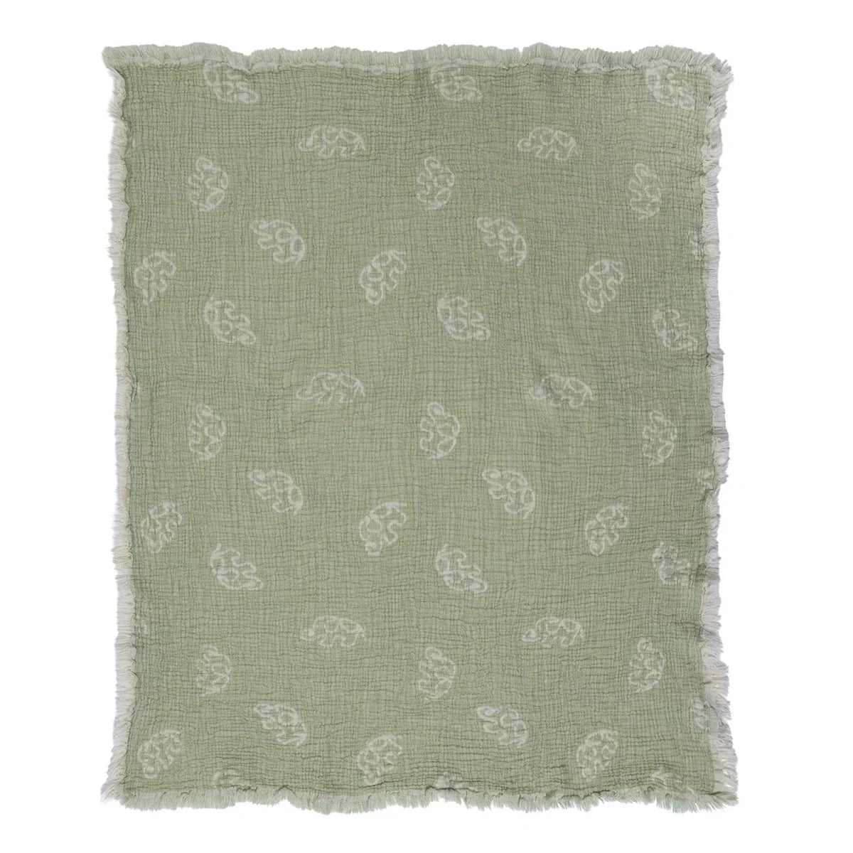 Mollia Vehicle Print Muslin Baby Blanket (80 x 100 cm) - Green