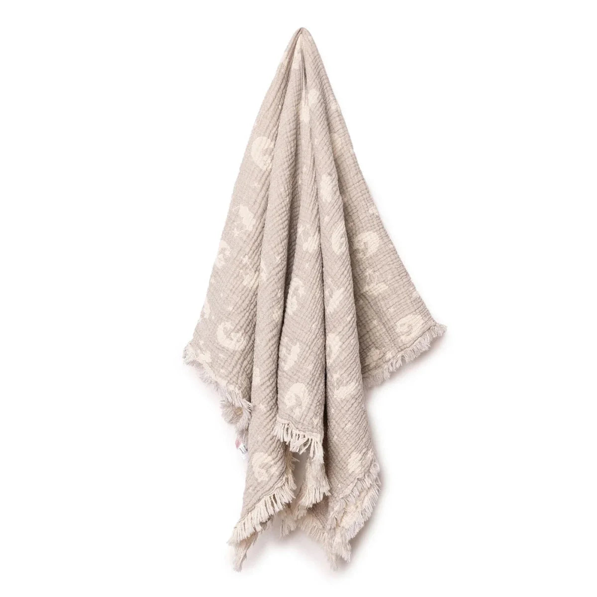 Mollia Moon & Star Print Muslin Baby Blanket (80 x 100 cm) - Grey