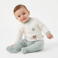 Bebetto Animal Print Baby Cardigan & Footed Leggings (Newborn to 6-9 Months) - Multicolour
