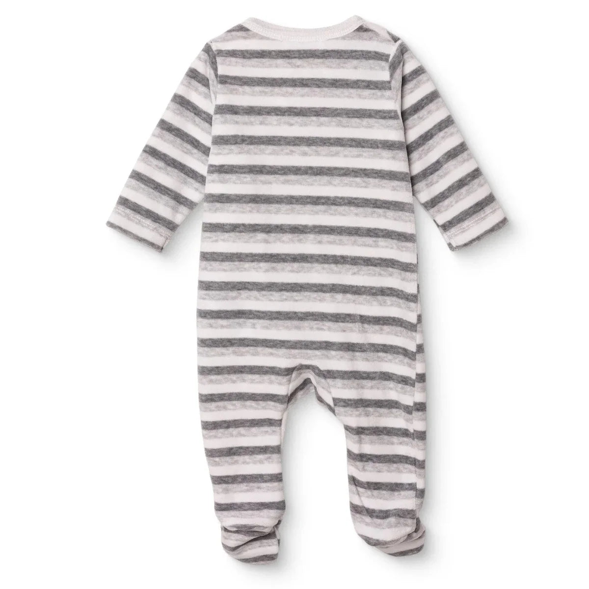Bebetto Penguin Print Velour Footed Baby Sleepsuit (Newborn to 6-9 Months) - Grey