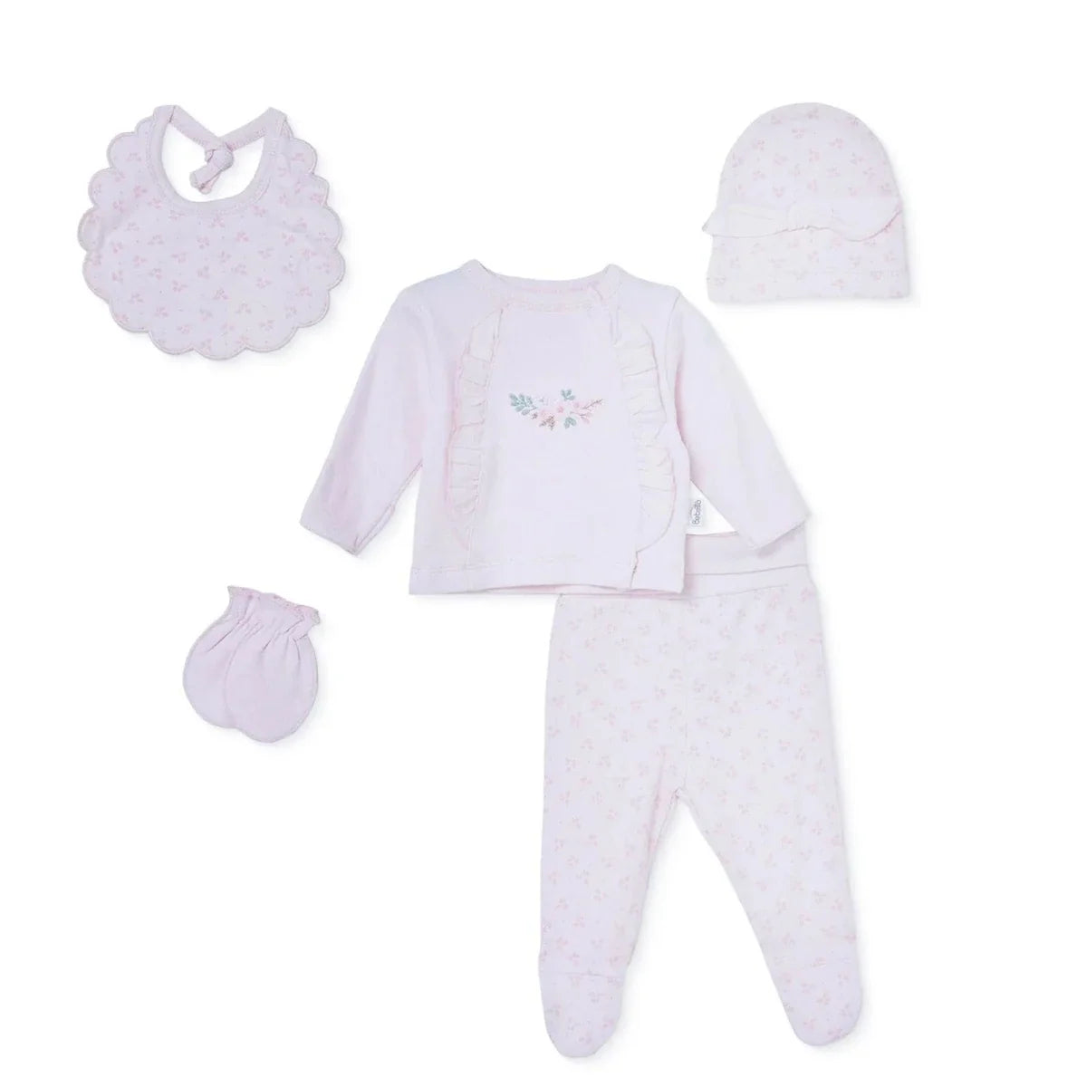 Bebetto 5 Piece Floral Print Baby Hospital Bag Set (Newborn) - Pink