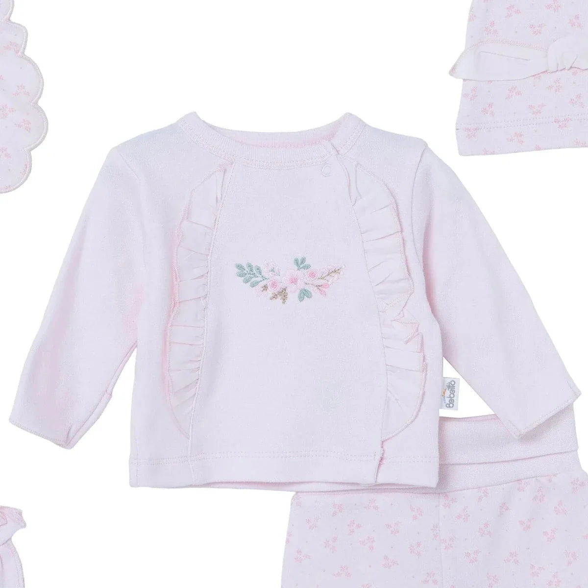 Bebetto 5 Piece Floral Print Baby Hospital Bag Set (Newborn) - Pink