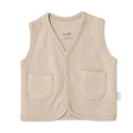 Bebetto Buttoned Pocket V Neck Animal Print Baby Gilet (1-3 Months to 12 Months) - Beige