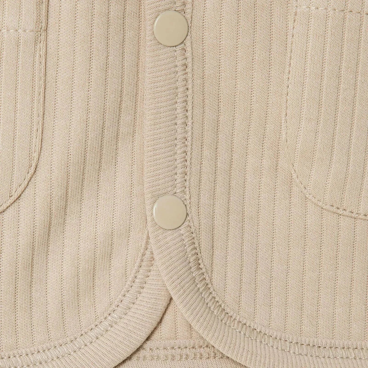 Bebetto Buttoned Pocket V Neck Animal Print Baby Gilet (1-3 Months to 12 Months) - Beige