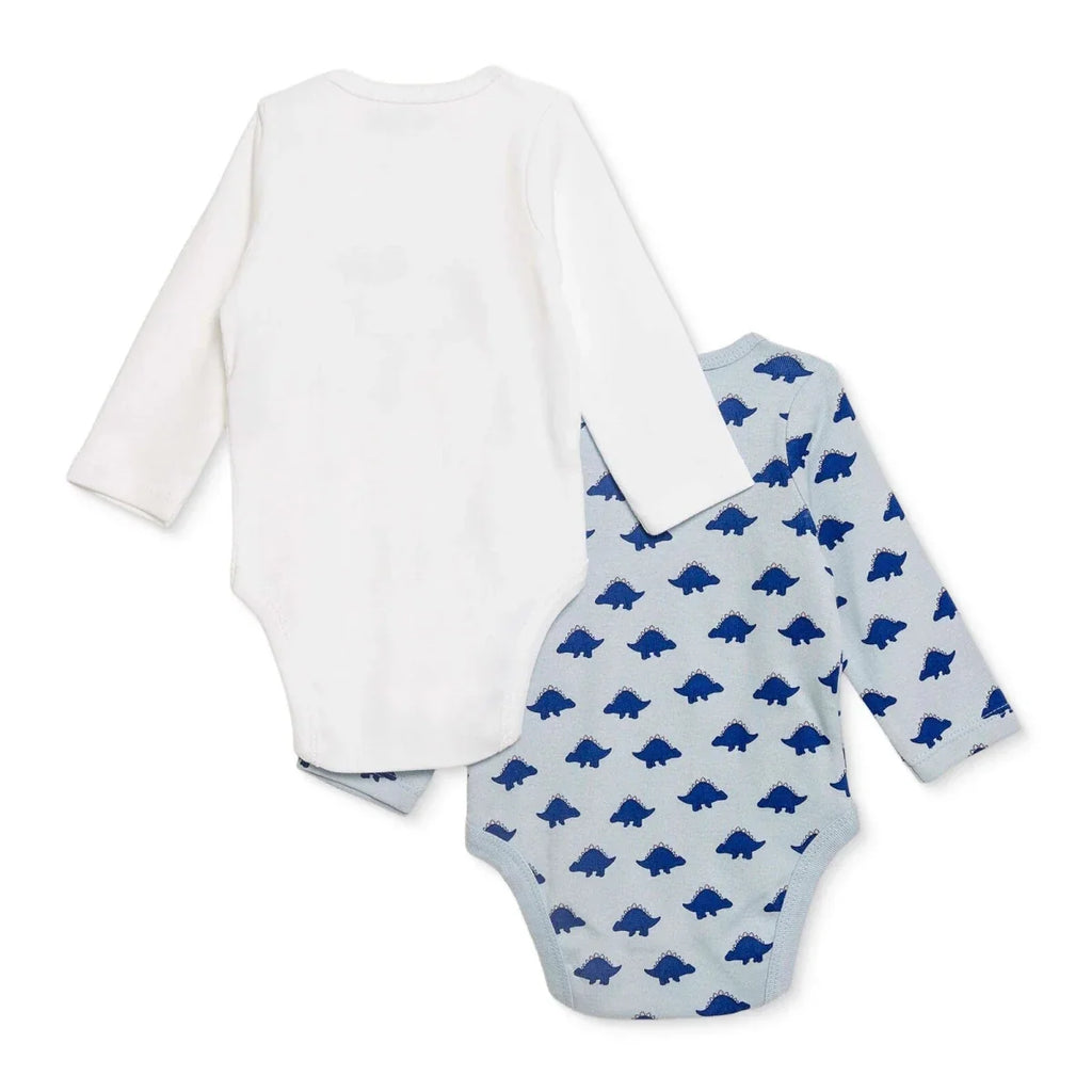 HelloBaby 2 Pack "Mummy Loves You" Slogan Long Sleeve Baby Bodysuits (1-3 Months to 2-3 Years) - Blue