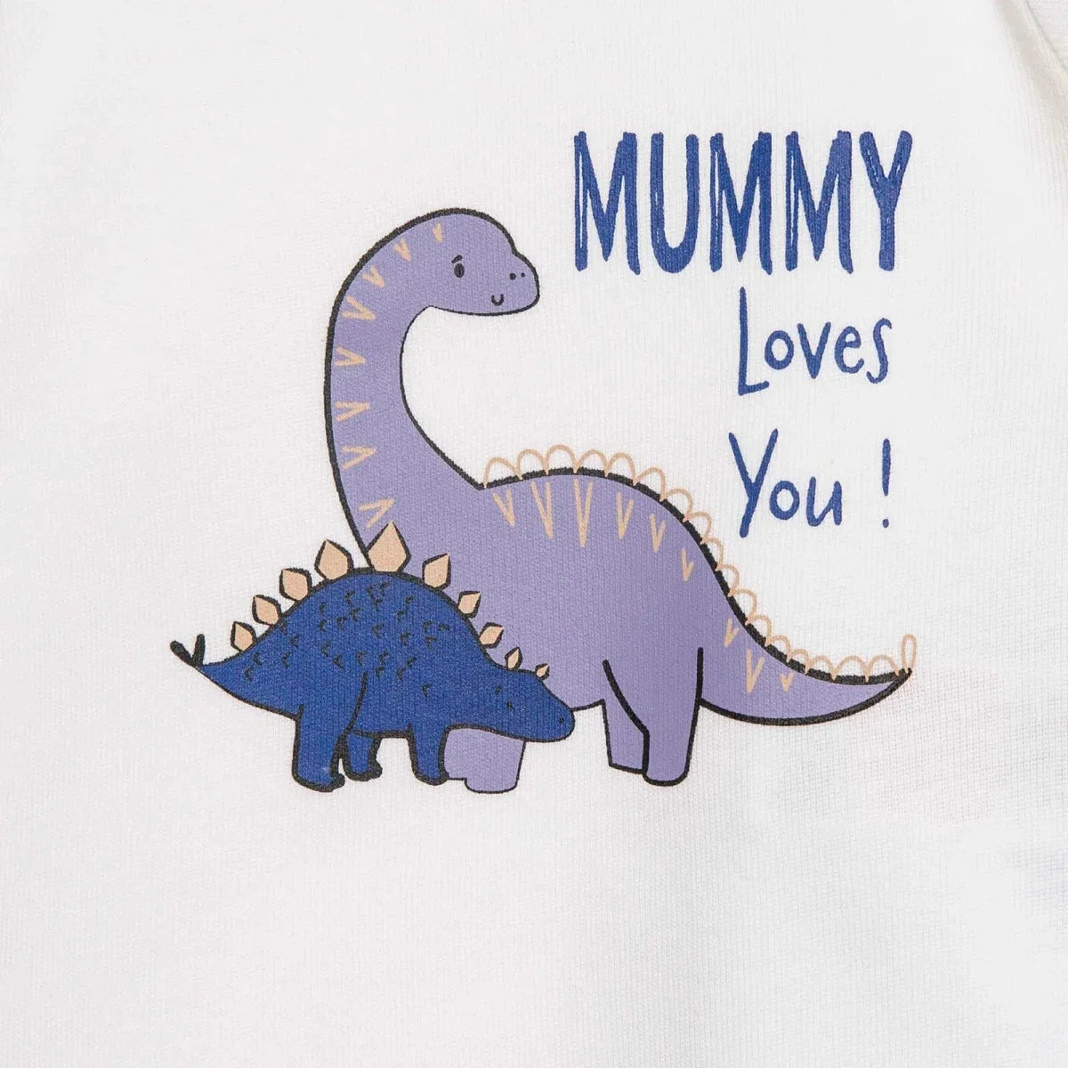 HelloBaby 2 Pack "Mummy Loves You" Slogan Long Sleeve Baby Bodysuits (1-3 Months to 2-3 Years) - Blue