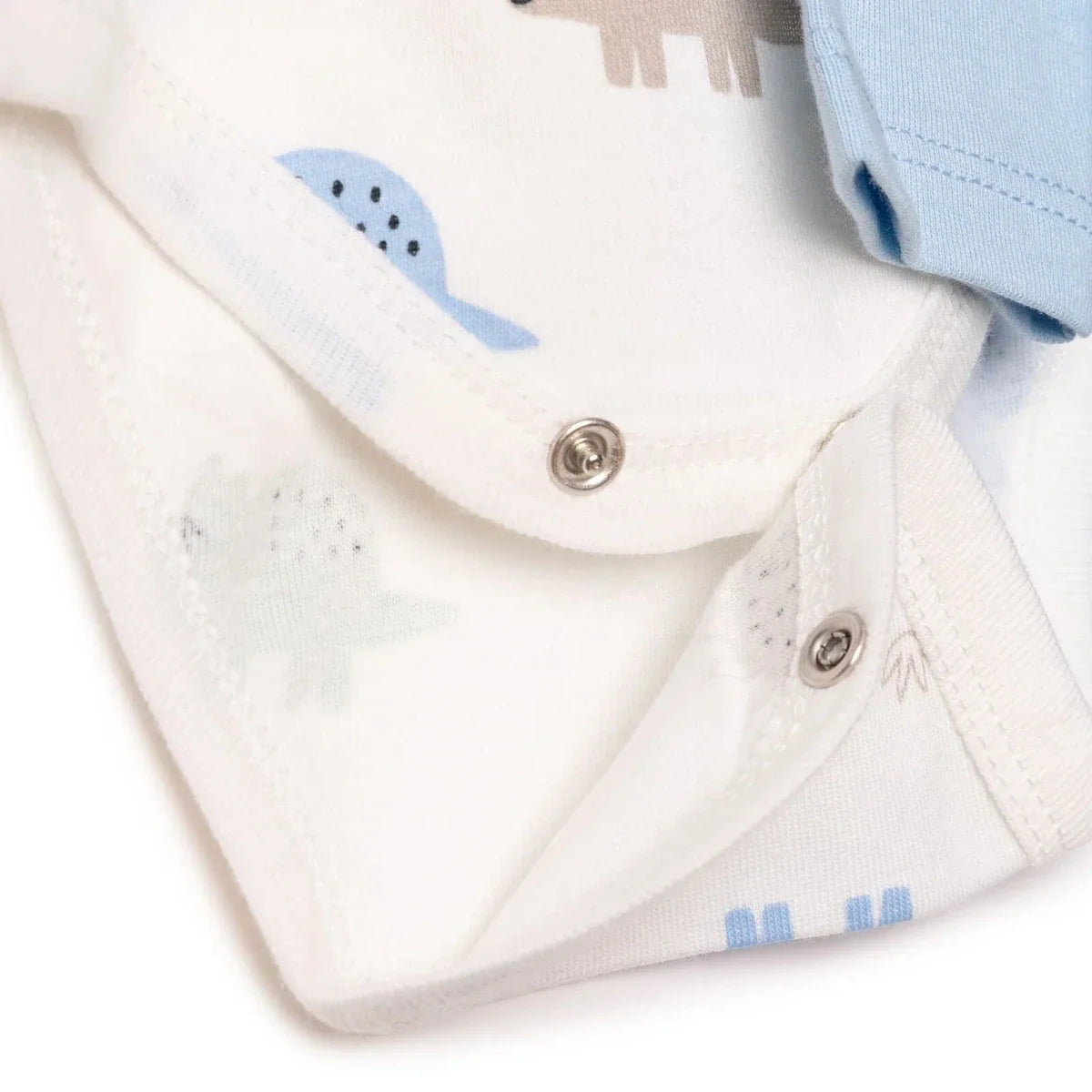 HelloBaby 2 Pack Dinosaur Print Long Sleeve Baby Bodysuits (1-3 Months to 2-3 Years) - Light Blue