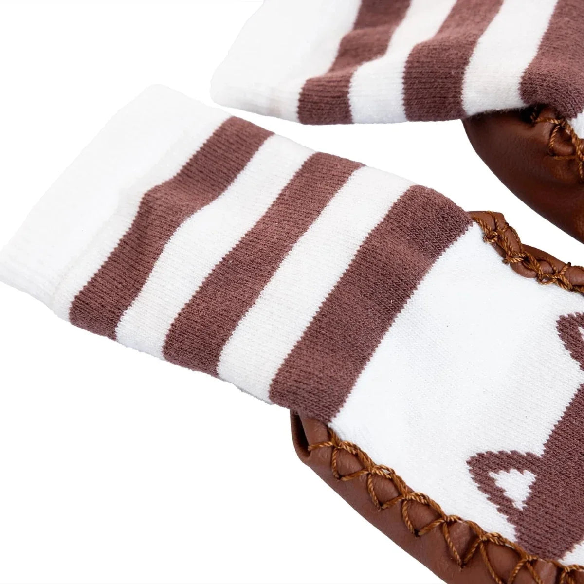 HelloBaby Wolf Print Slipper Baby Socks - Brown