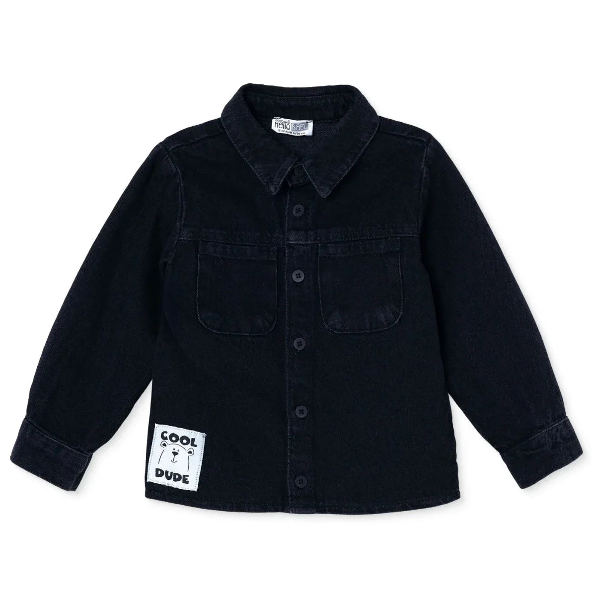 HelloBaby Long Sleeve Denim Baby Shirt (6-9 Months to 2-3 Years) - Black