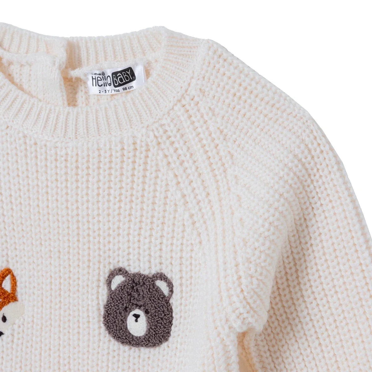 HelloBaby Animal Motif Knitted Baby Jumper (9-12 Months to 3-4 Years) - Ecru