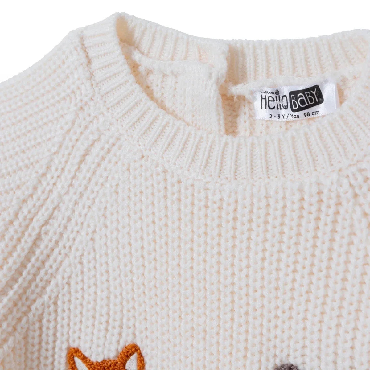 HelloBaby Animal Motif Knitted Baby Jumper (9-12 Months to 3-4 Years) - Ecru