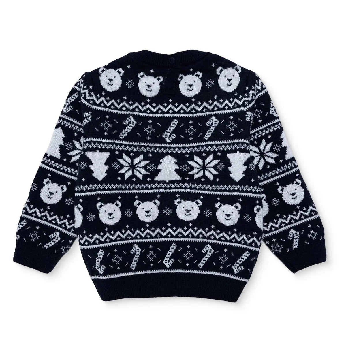 HelloBaby Christmas Motif Buttoned Knitted Baby Jumper (9-12 Months to 3-4 Years) - Navy Blue