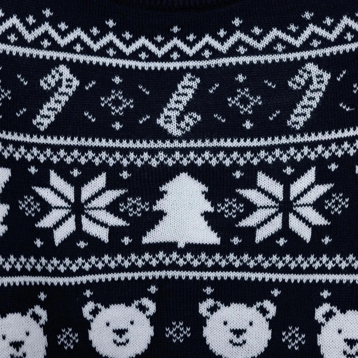 HelloBaby Christmas Motif Buttoned Knitted Baby Jumper (9-12 Months to 3-4 Years) - Navy Blue