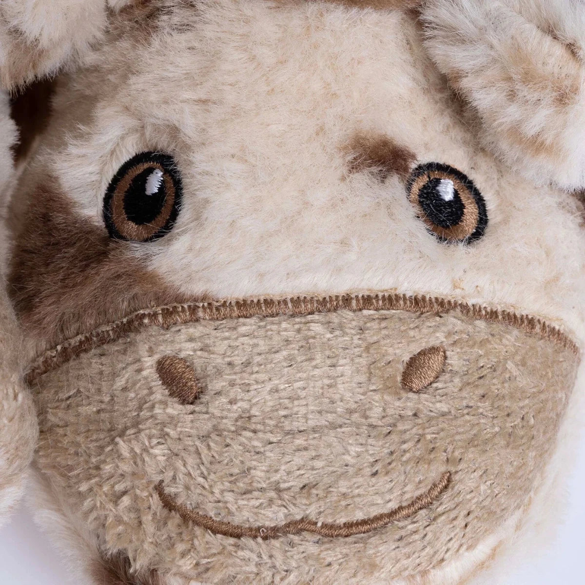 HelloBaby Cow Embroidered Soft Fleece Baby Slippers (UK 5 to 8.5) - Ecru