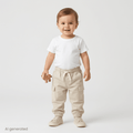 HelloBaby Drawstring Gabardine Baby Trousers (6-9 Months to 4-5 Years) - Ecru