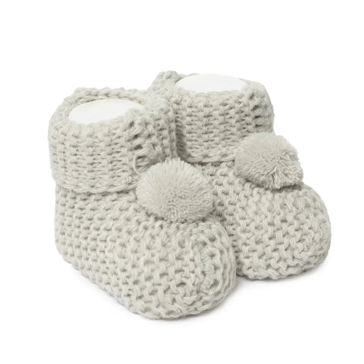 HelloBaby Fine Knit Baby Booties (Newborn to 3 Months) - Grey