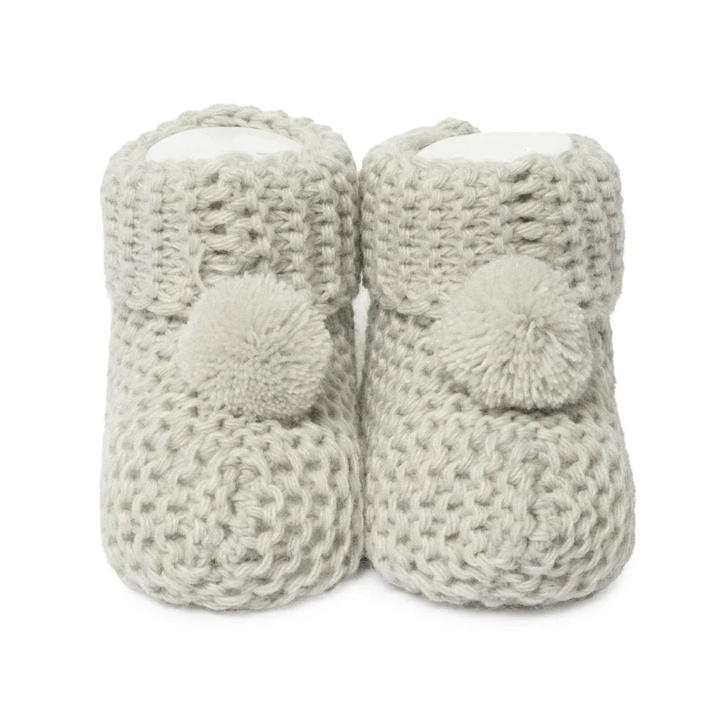 HelloBaby Fine Knit Baby Booties (Newborn to 3 Months) - Grey