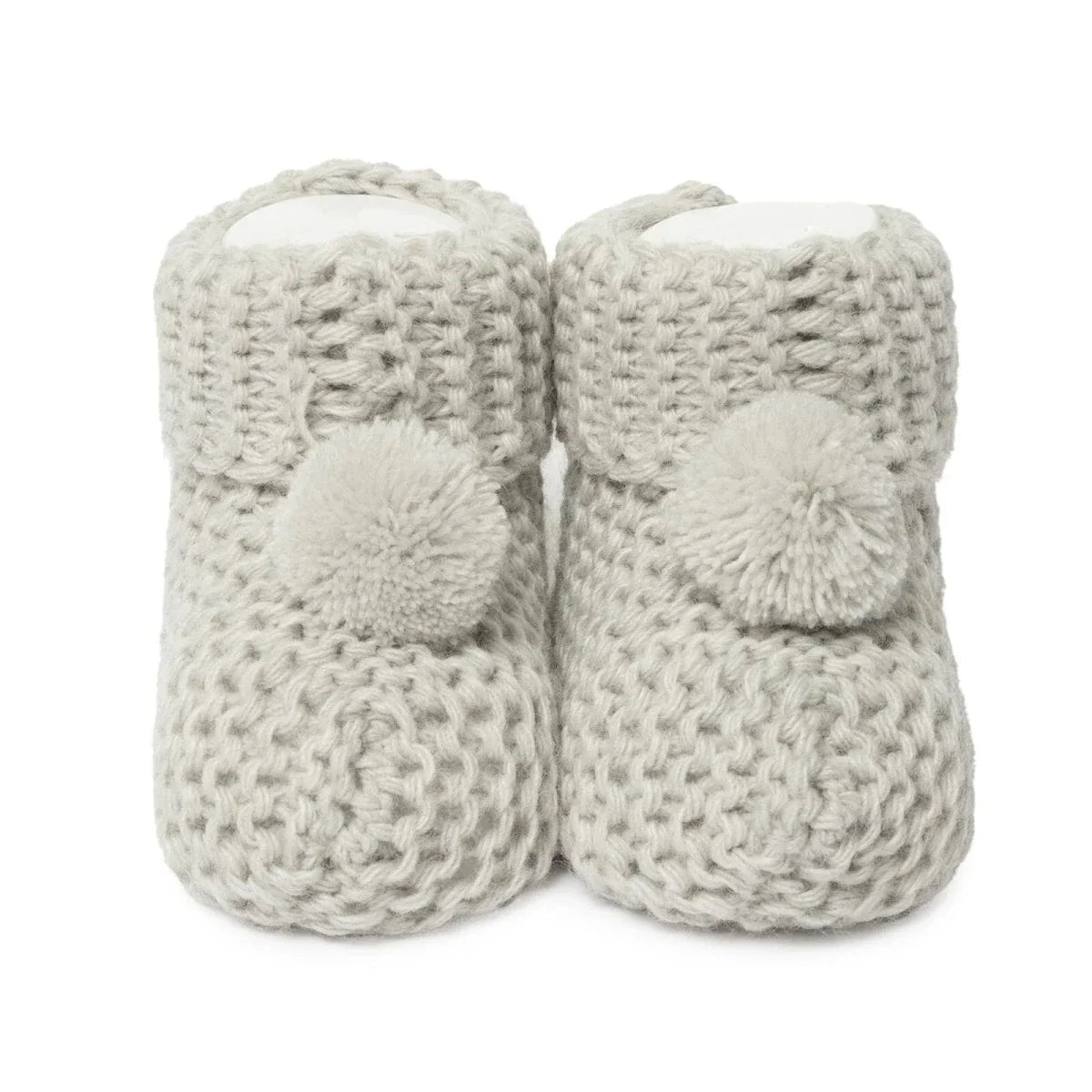 HelloBaby Fine Knit Baby Booties (Newborn to 3 Months) - Grey