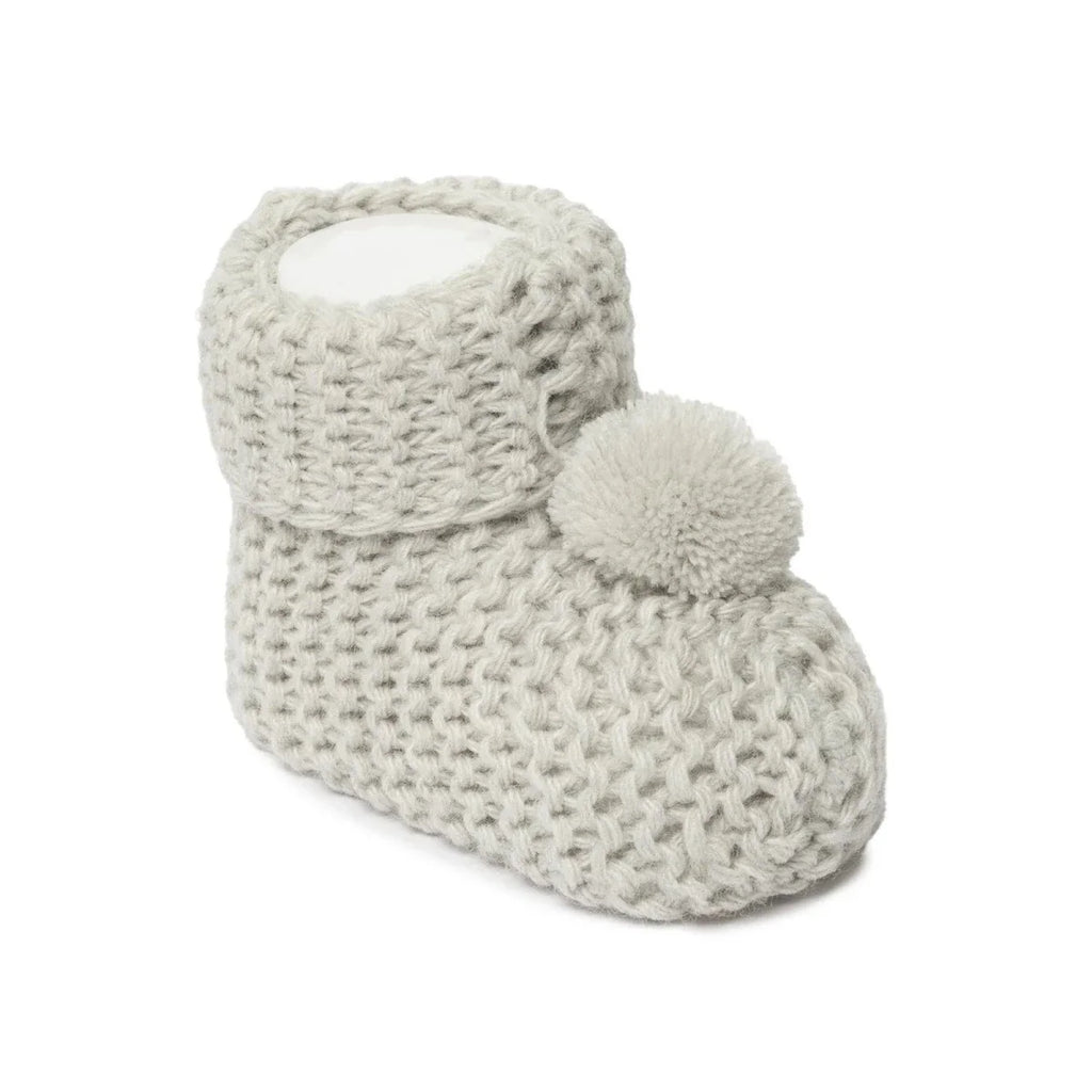 HelloBaby Fine Knit Baby Booties (Newborn to 3 Months) - Grey