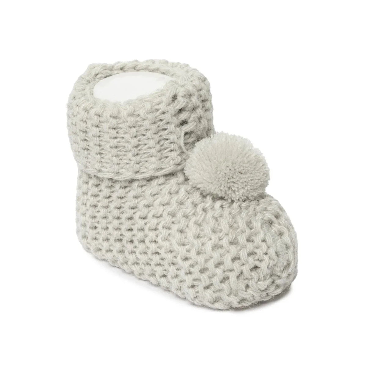 HelloBaby Fine Knit Baby Booties (Newborn to 3 Months) - Grey