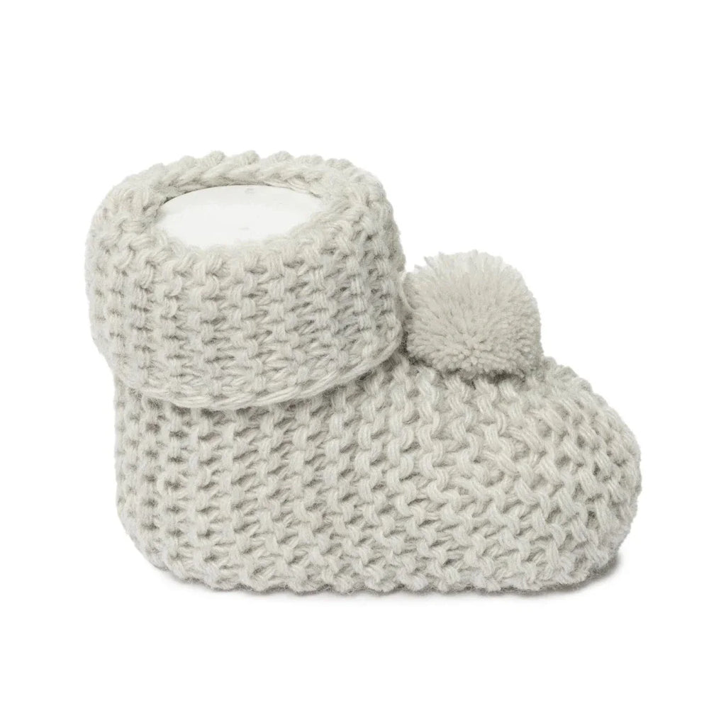 HelloBaby Fine Knit Baby Booties (Newborn to 3 Months) - Grey
