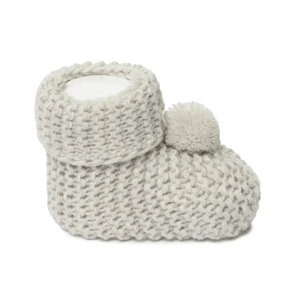 HelloBaby Fine Knit Baby Booties (Newborn to 3 Months) - Grey