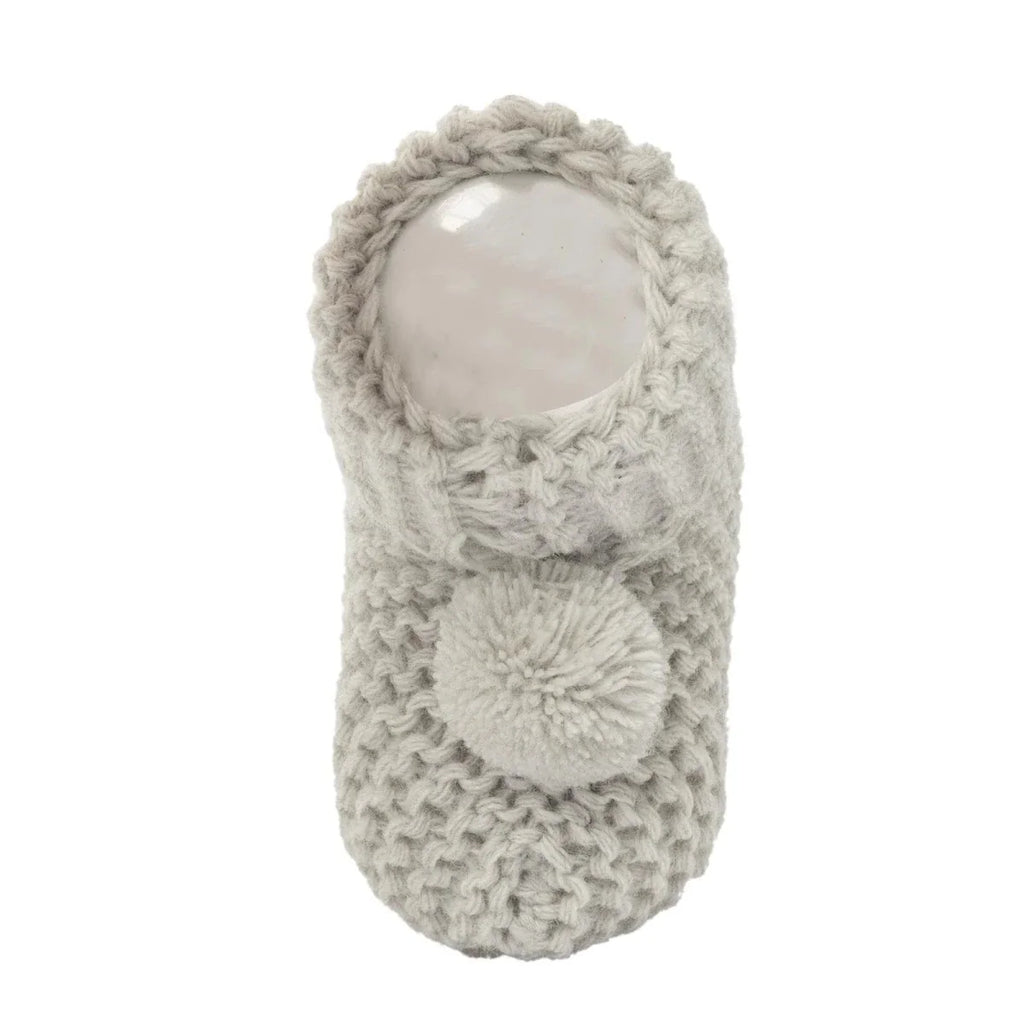 HelloBaby Fine Knit Baby Booties (Newborn to 3 Months) - Grey
