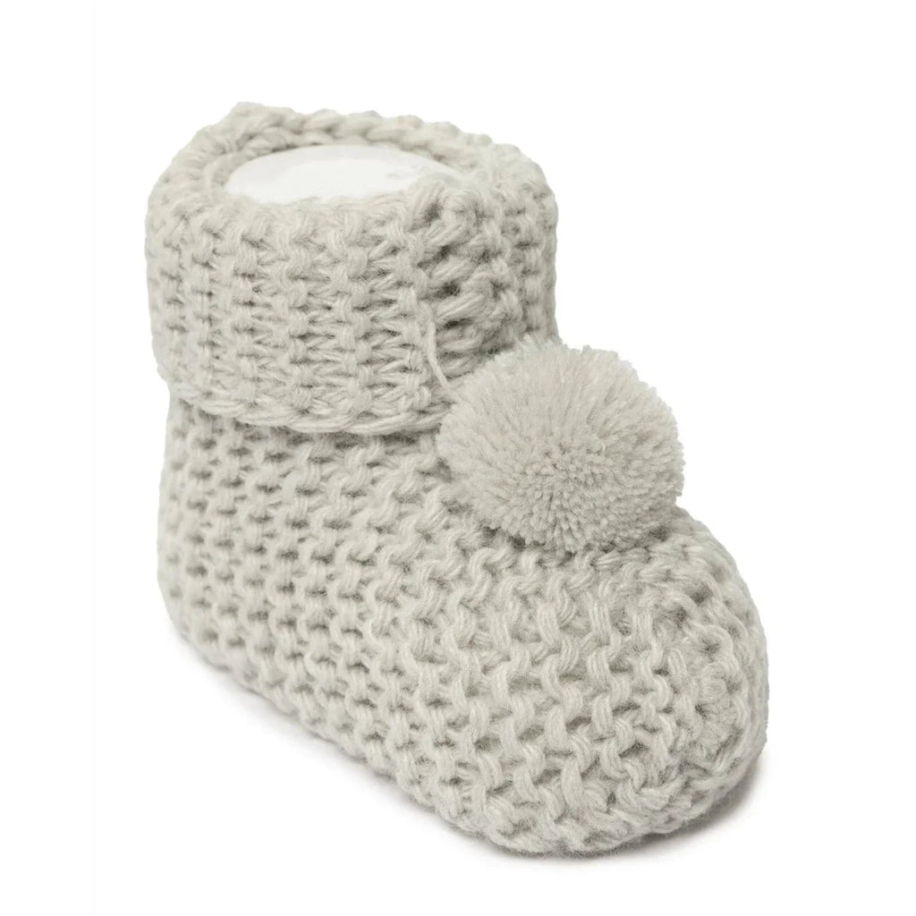 HelloBaby Fine Knit Baby Booties (Newborn to 3 Months) - Grey