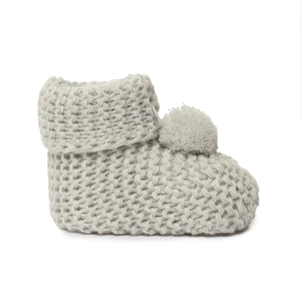 HelloBaby Fine Knit Baby Booties (Newborn to 3 Months) - Grey