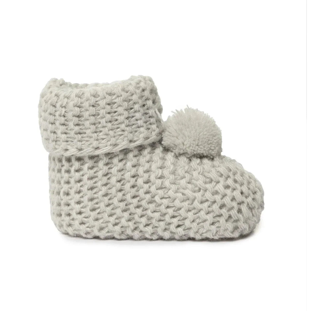 HelloBaby Fine Knit Baby Booties (Newborn to 3 Months) - Grey