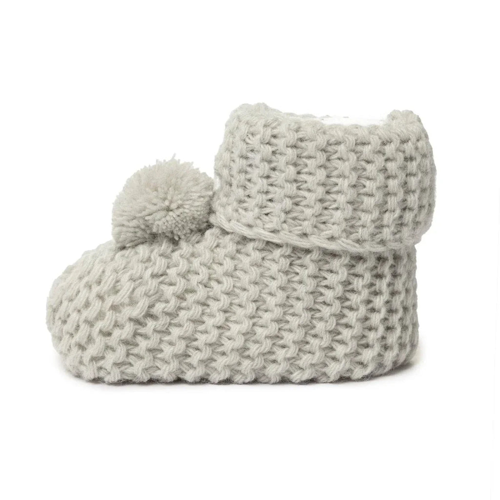 HelloBaby Fine Knit Baby Booties (Newborn to 3 Months) - Grey