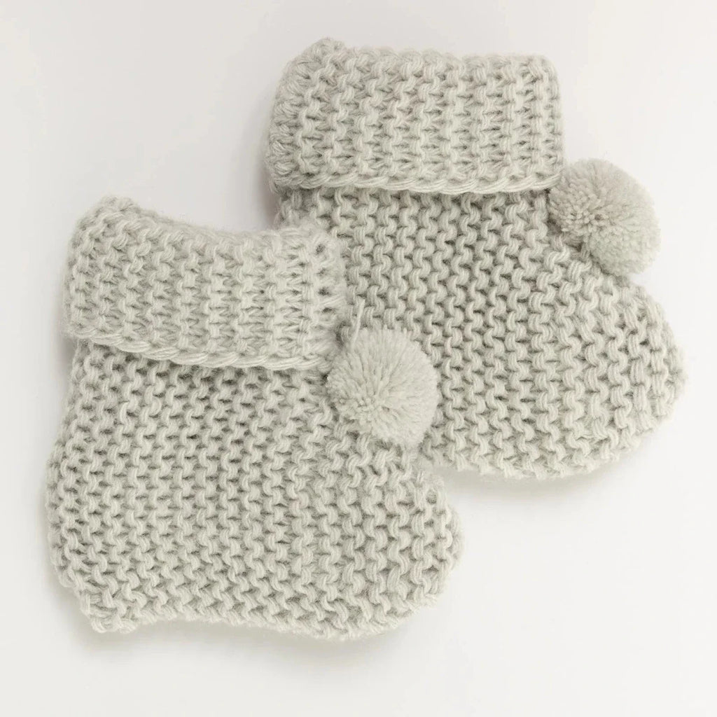 HelloBaby Fine Knit Baby Booties (Newborn to 3 Months) - Grey
