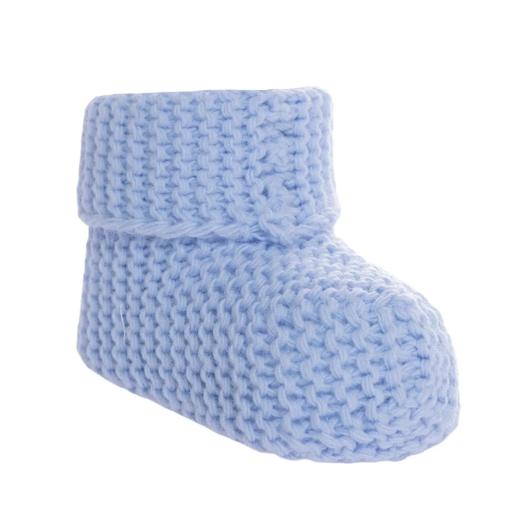 Kitti Knitted Baby Booties (One Size) - Blue